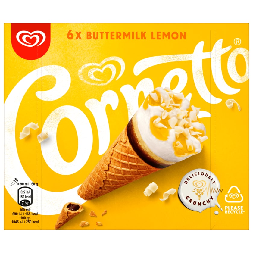 Cornetto Eis Buttermilk Lemon 6 x 90 ml